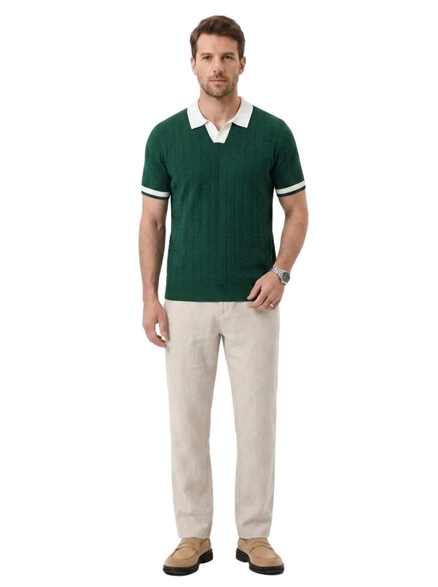 The Ice-Silk Polo — Striped Knit