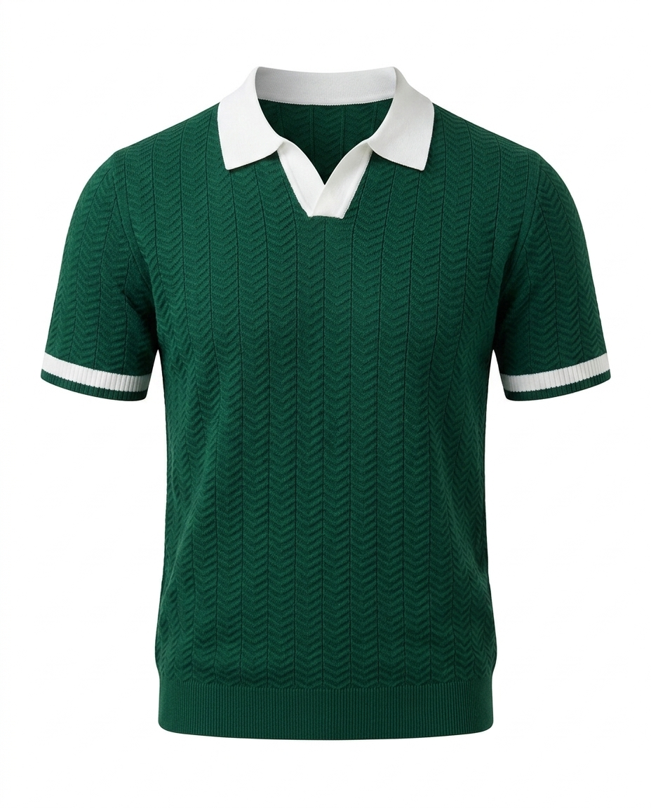 The Ice-Silk Polo — Striped Knit