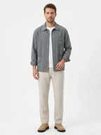 Leinen-Hemdjacke – Revers-Schnitt