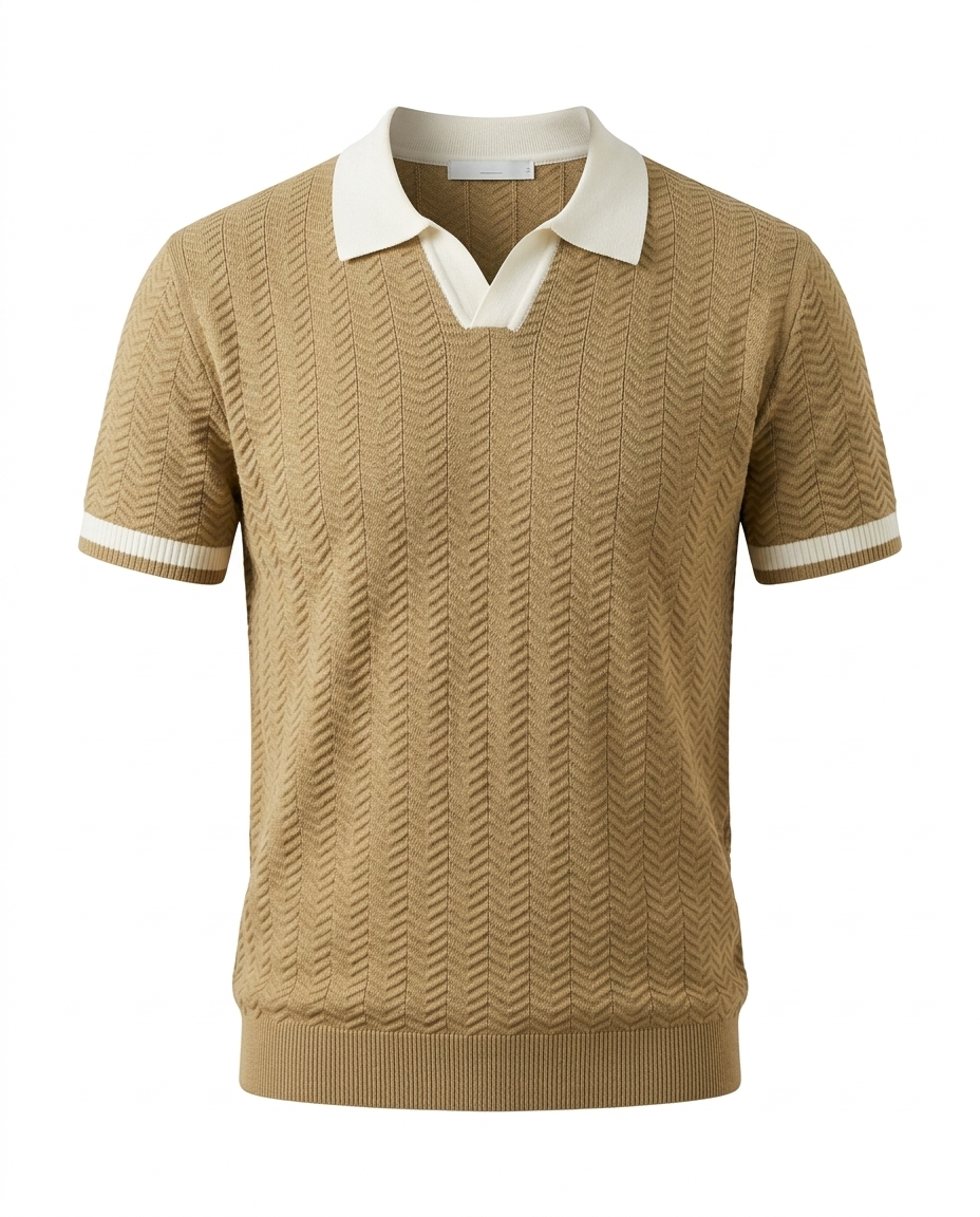 The Ice-Silk Polo — Striped Knit