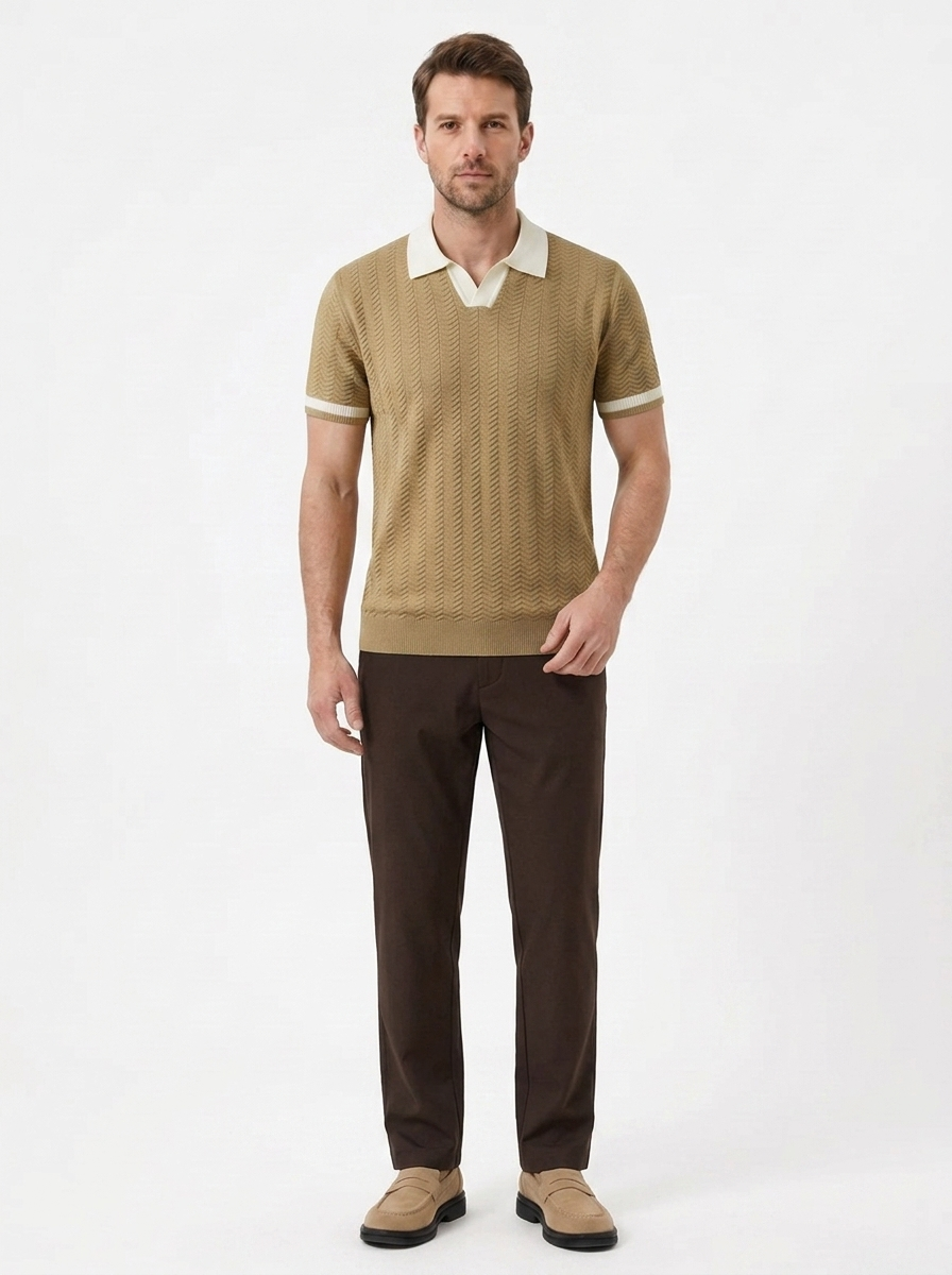 Das Eis-Seide-Polo – Gestrickt, gestreift