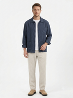 Leinen-Hemdjacke – Revers-Schnitt