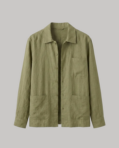 La surchemise en lin — Coupe à revers