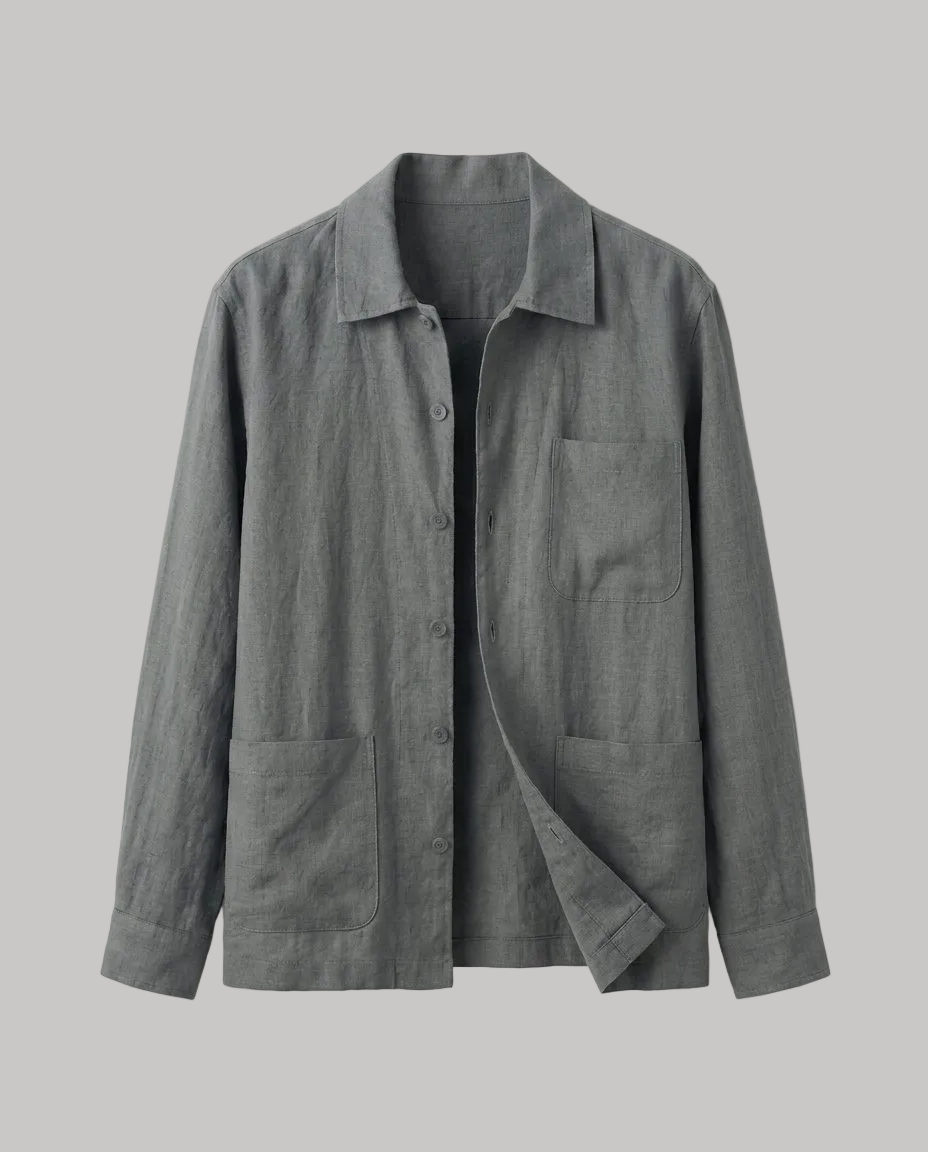 La surchemise en lin — Coupe à revers