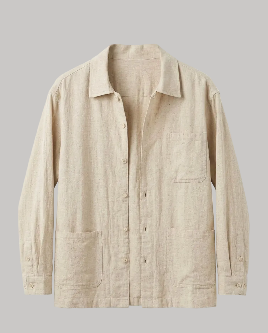 La surchemise en lin — Coupe à revers