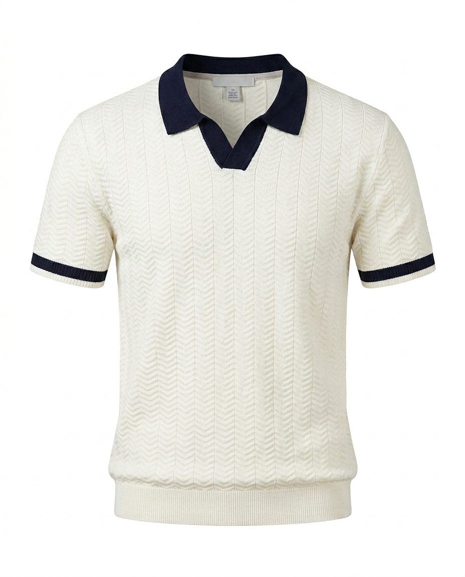 The Ice-Silk Polo — Striped Knit